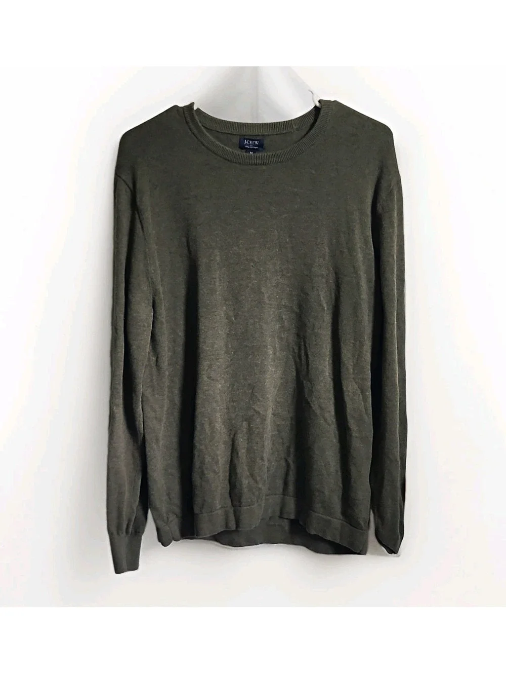 J.CREW Men’s M Regular Cotton Knit Crewneck Pullover Sweater Green